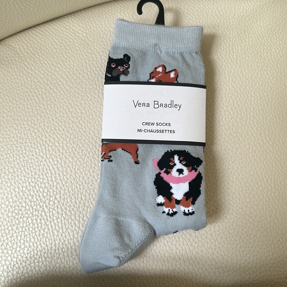 Vera Bradley NWT Dog Show Print Plush Throw & Matching Socks 🐕🩶🐕‍🦺 - Picture 2 of 7